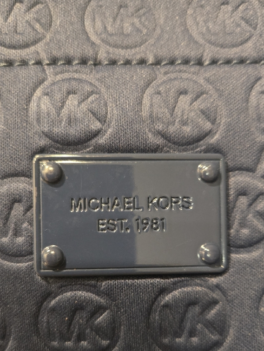 Michael Kors Blue Neoprene Tote - Picture 2 of 6